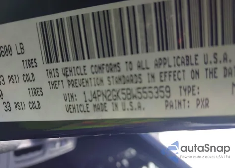 2011 Jeep Liberty Sport из США, поврежденный, VIN 1J4PN2GK5BW555359